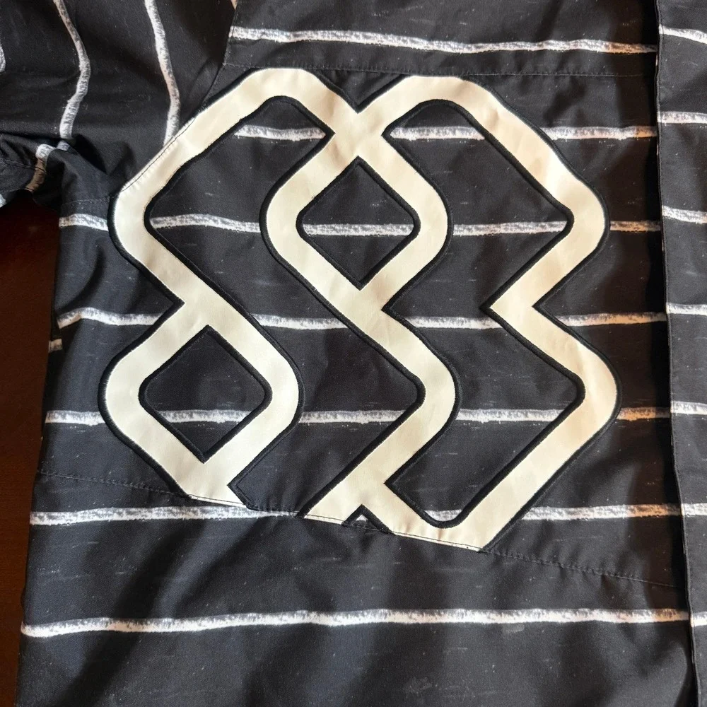 Special Blend  XXL Snowboard Jacket Black White Striped First Chair Last Call